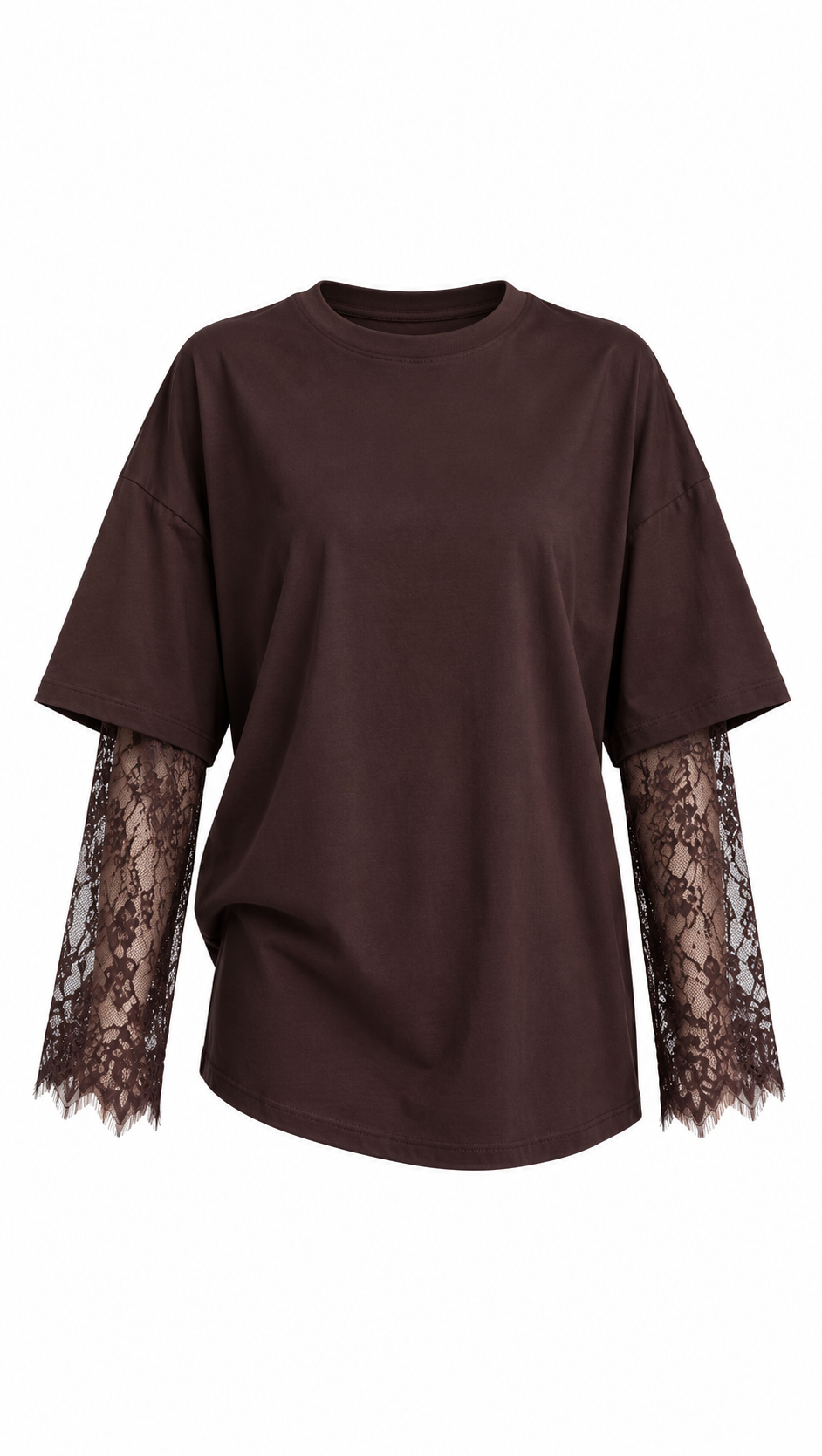 Dantel Kollu Oversize T-Shirt