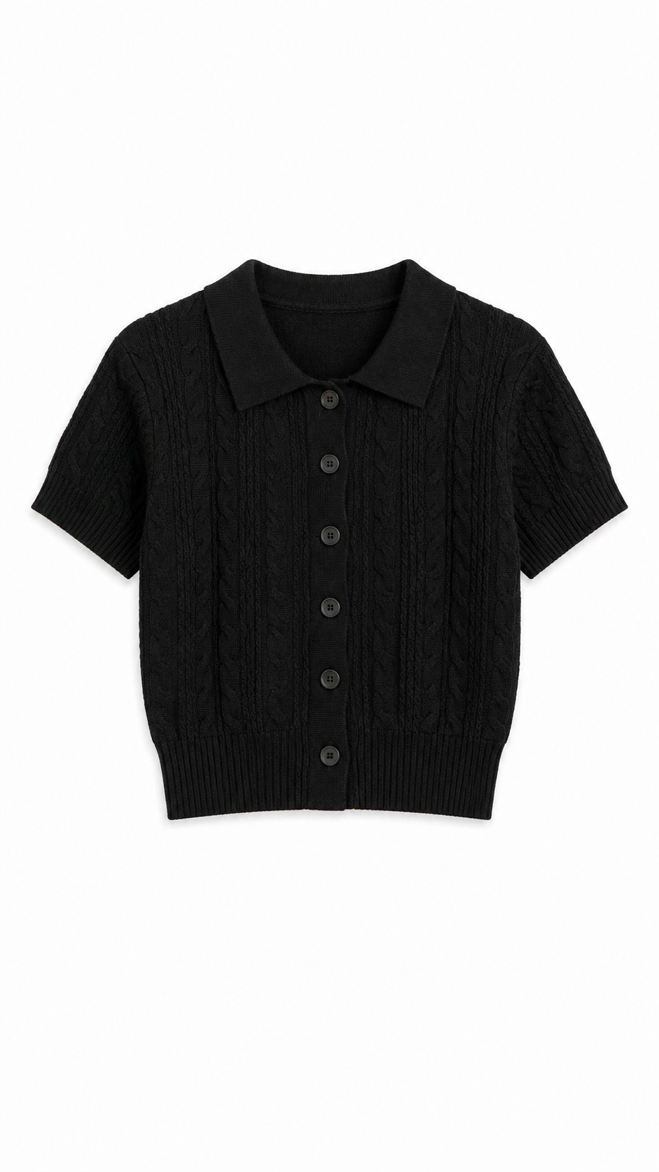 Polo Yaka Crop Hırka