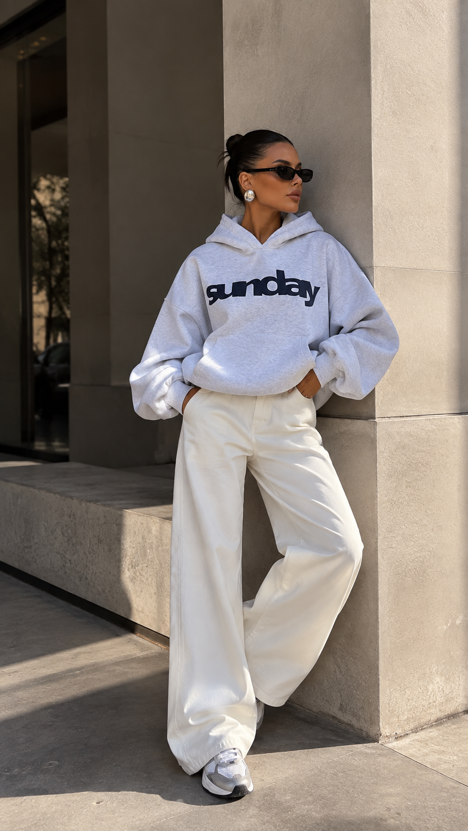 Gri Kapüşonlu Sweatshirt