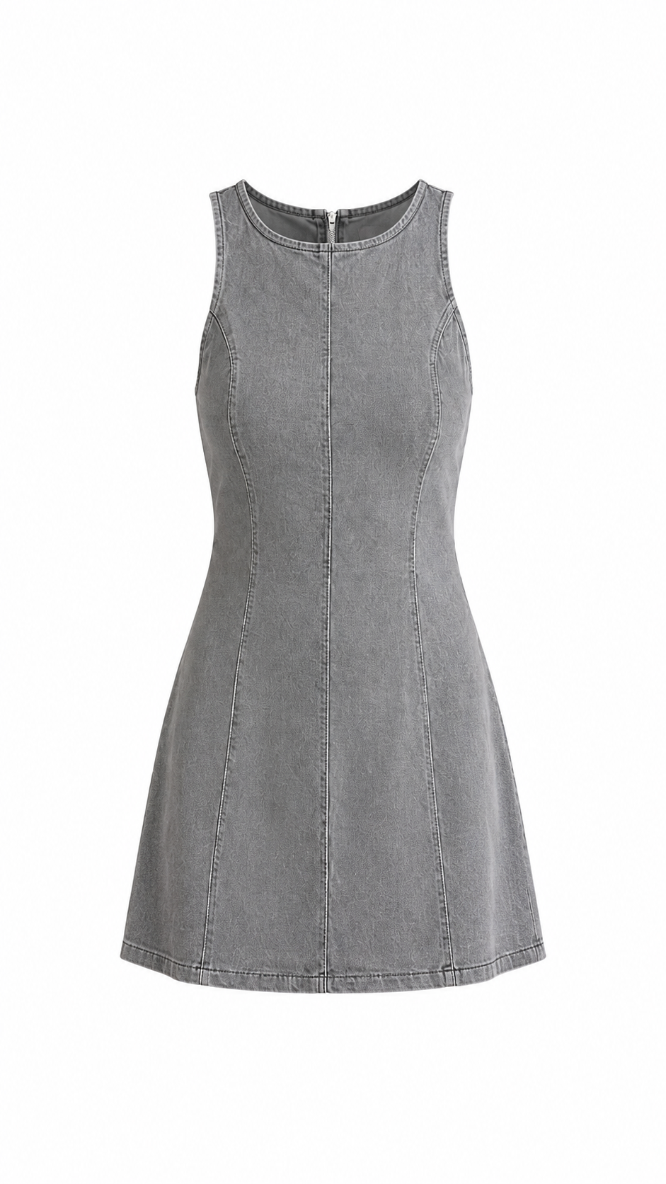 Gri Flare Mini Elbise