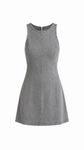 Gri Flare Mini Elbise