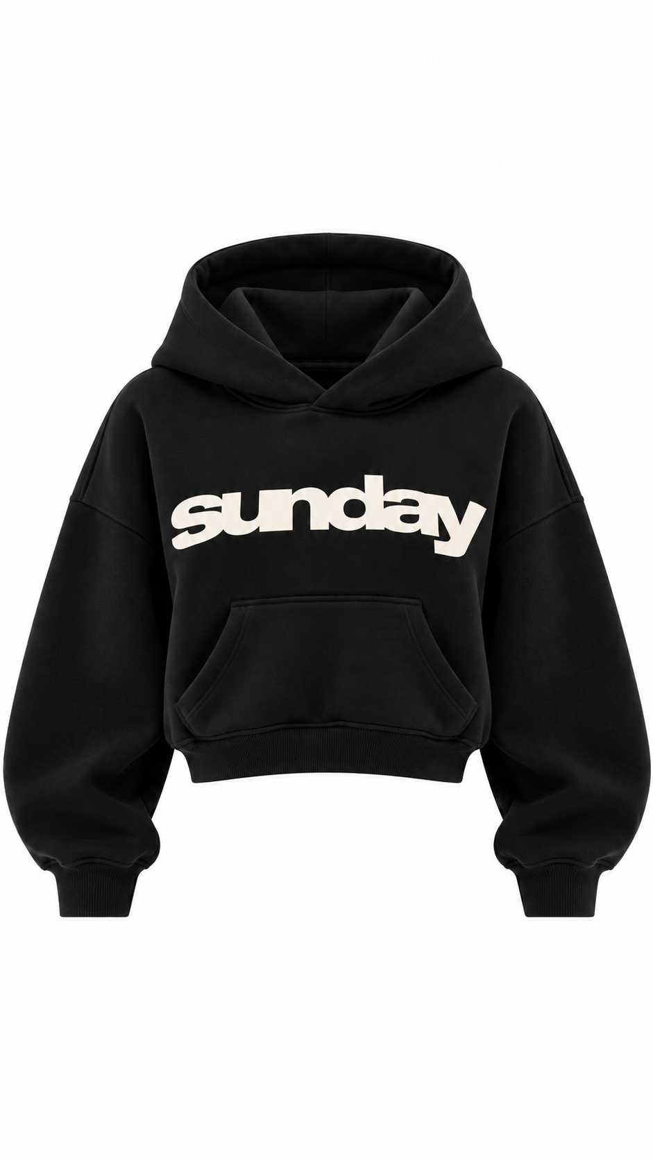 Siyah Kapüşonlu Sweatshirt