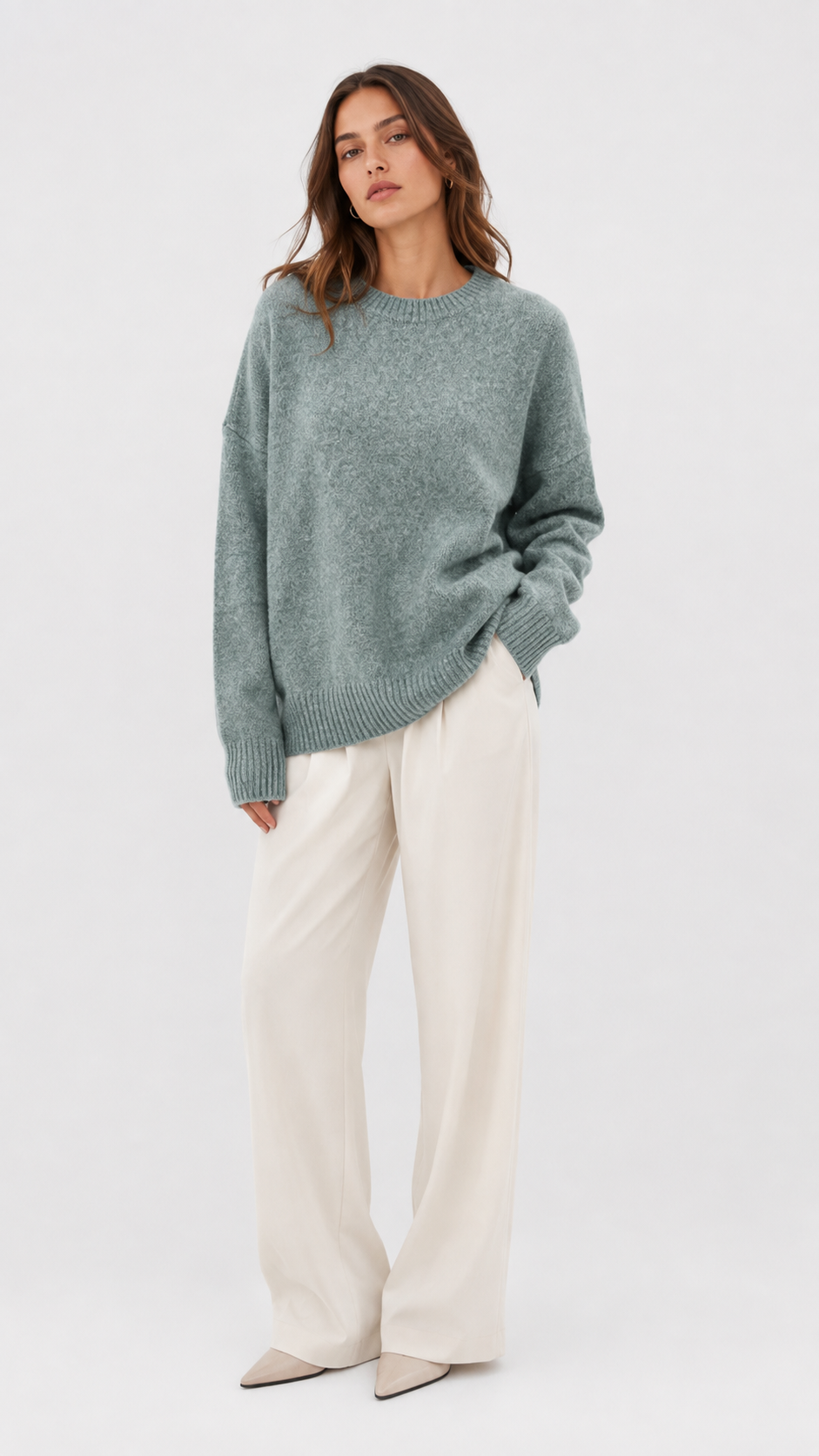 Oversize Adaçayı Yeşili Kazak