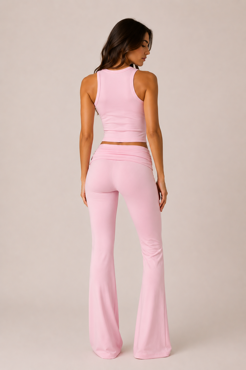 Pink Fit Crop Takım