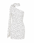 Beyaz Puantiyeli Bodycon Mini Elbise