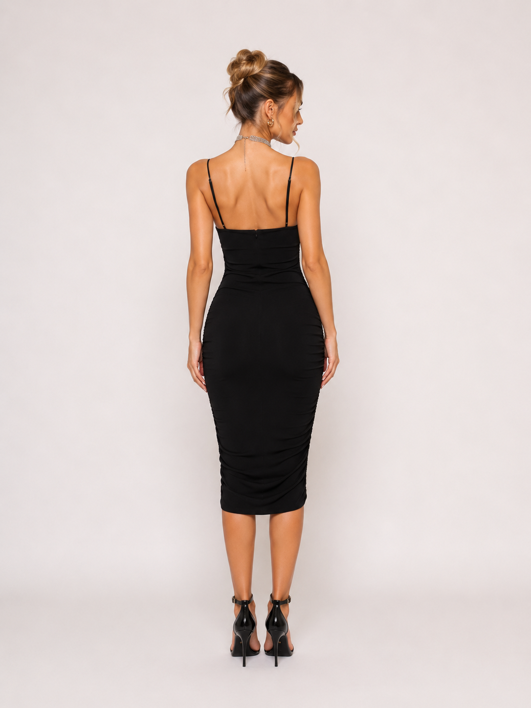 Siyah Bodycon Midi Elbise
