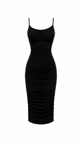 Siyah Bodycon Midi Elbise