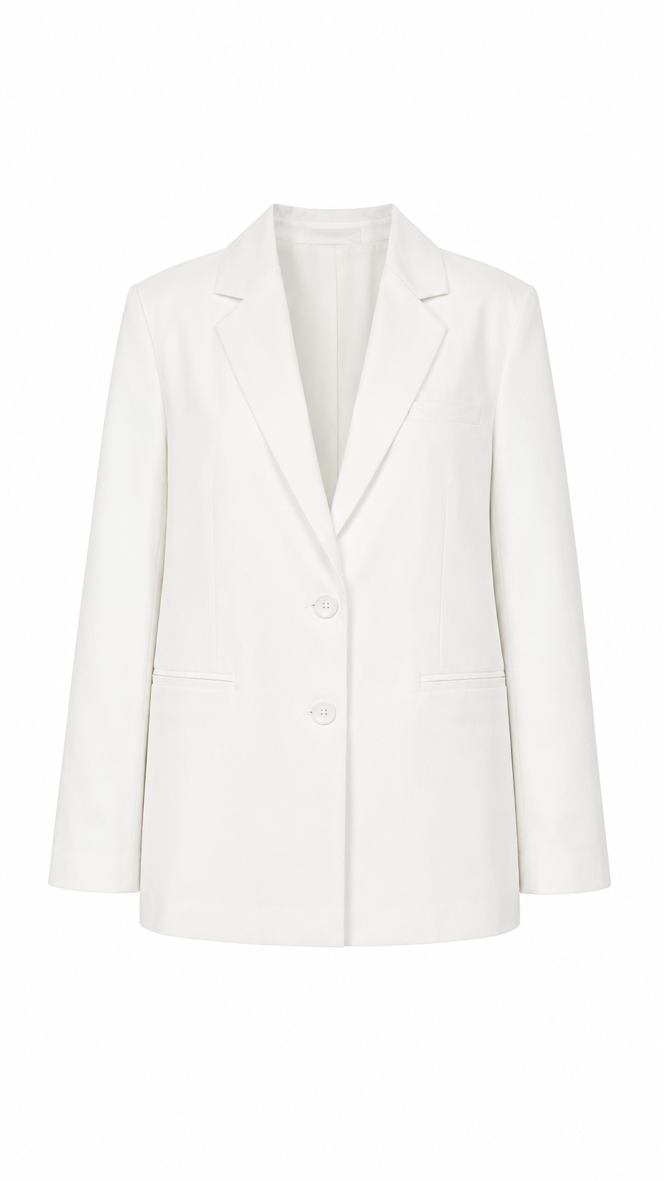 Blazer Düğmeli Beyaz Ceket