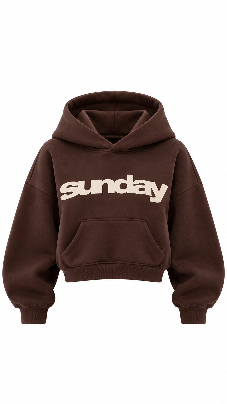 Kahverengi Kapüşonlu Sweatshirt