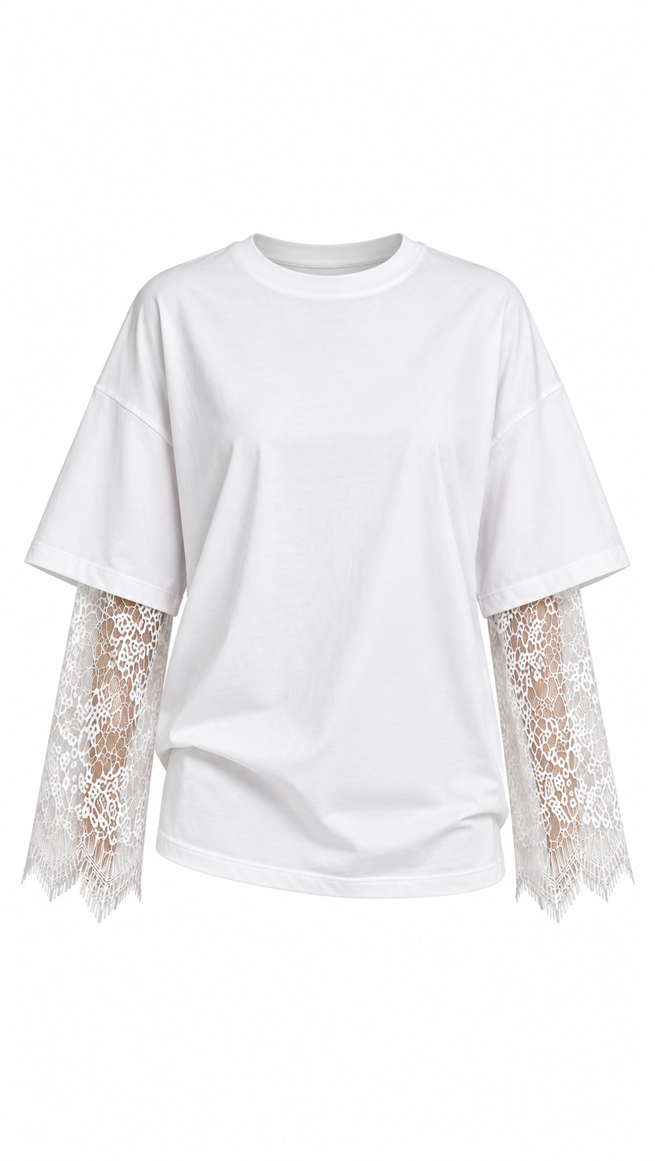 Dantel Kollu Oversize T-Shirt