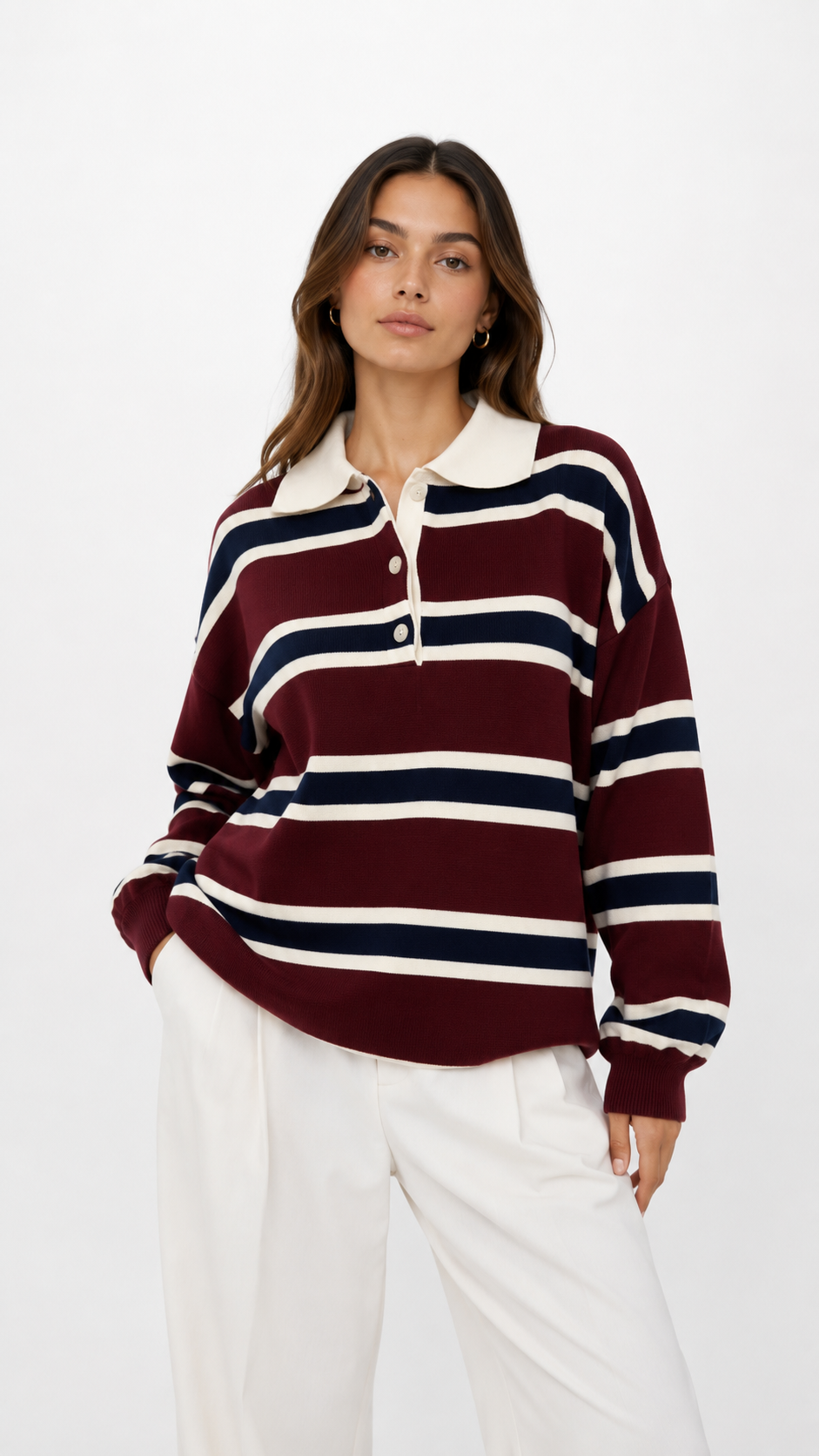 Bordo Polo Yaka Kazak